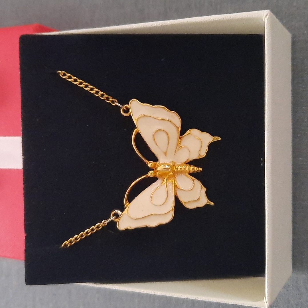 Art Enameled Butterfly Necklace